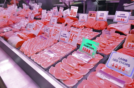 Butcher meat shopping Australiaの写真素材