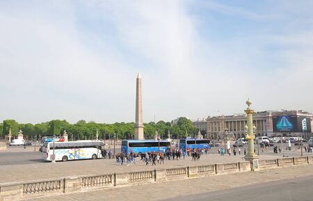 Paris France - May 22, 2019: People visit Concorde square Paris Franceのeditorial素材