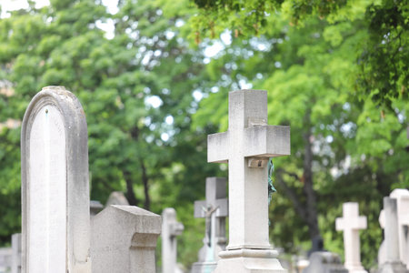 Stone cross cemetery graveyard background
