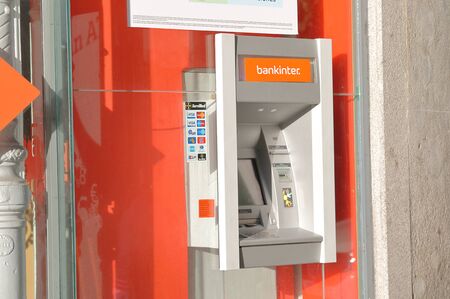 Madrid Spain - May 27, 2019: Bankinter bank ATM in Madrid Spain.のeditorial素材