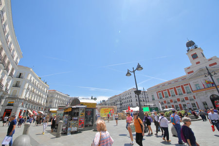 Madrid - Madrid - May 27, 2019: People visit Plaza del Sol square Madrid Spainのeditorial素材