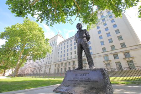 London England - June 1, 2019: Ministry of Defence building and statue of Viscount Alanbrooke London UKのeditorial素材