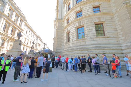 London England - June 1, 2019: People queue at Churchill War Room London UKのeditorial素材