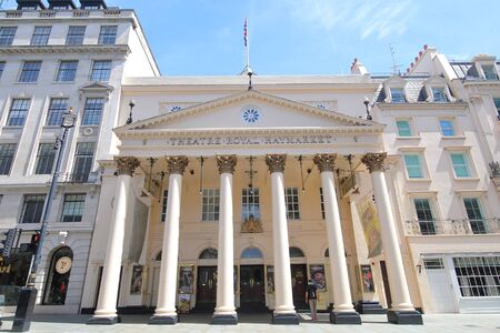 London England - June 1, 2019: People visit Theatre Royal Haymarket London UKのeditorial素材