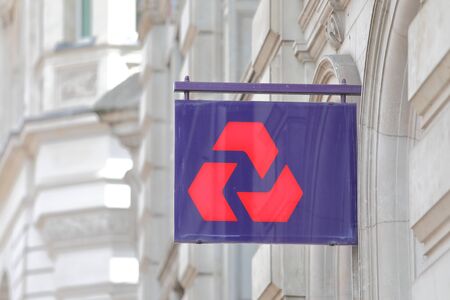 London England - June 1, 2019: Natwest bank sign UKのeditorial素材