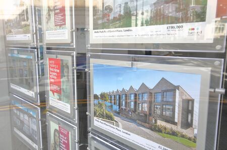 London England - June 2, 2019: Real estate listing advertisement London UKのeditorial素材