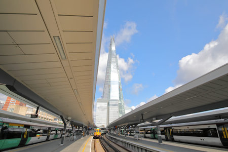 London England - June 5, 2019: People travel at London bridge train station London UK