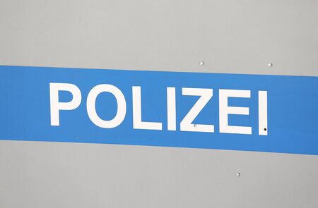 Berlin Germany - June 7, 2019: German police sign Berlin Germanyのeditorial素材