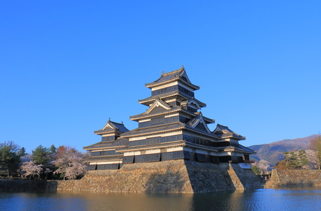 Historical architecture of Matsumoto castle in Nagano Japanのeditorial素材