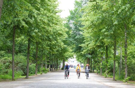 Berlin Germany - June 8, 2019: People visit Tiergarten park in Berlin Germanyのeditorial素材