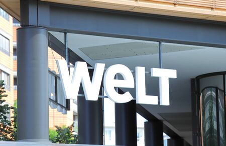 Berlin Germany - June 8, 2019: WELT TV news channel Germanyのeditorial素材