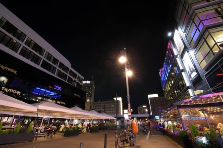 Berlin Germany - June 9, 2019: People visit Alexanderplatz square Berlin Germanyのeditorial素材