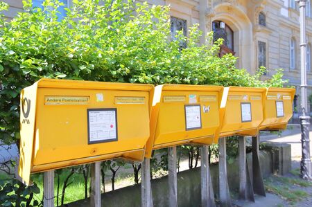 Berlin Germany - June 9, 2019: Post mail box Berlin Germanyのeditorial素材