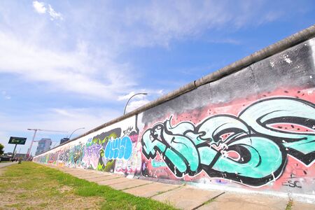 Berlin Germany - June 9, 2019: Berlin wall at East Side Gallery Berlin Germanyのeditorial素材