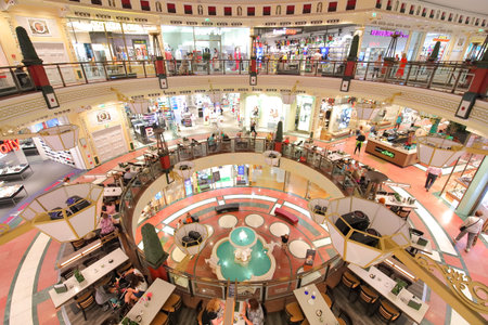 Berlin Germany - June 11, 2019: People visit Das Schloss shopping mall Berlin Germany