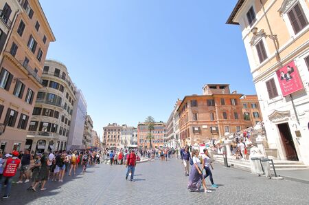Rome Italy - June 13, 2019: People visit Piazza di Spagna square Rome Italyのeditorial素材