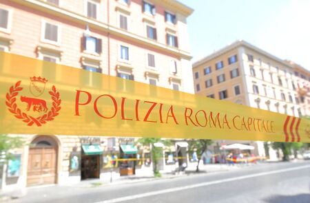 Rome Italy - June 16, 2019: Rome Capitol Police cordoned off Romeのeditorial素材