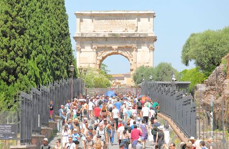 Rome Rome Italy - June 17, 2019: People visit Foro Romano Romeのeditorial素材