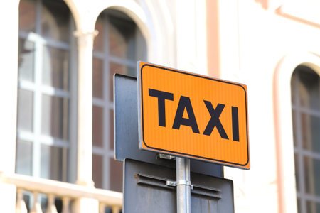 Taxi stand sign Rome Italyの写真素材