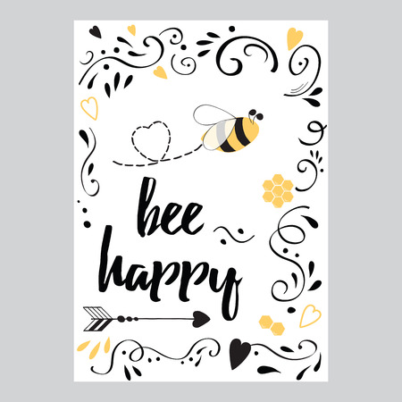 Inspirational l??? quote for valentines day or save the date banner. Bee mineのイラスト素材