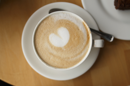 Coffee cup with heartの写真素材