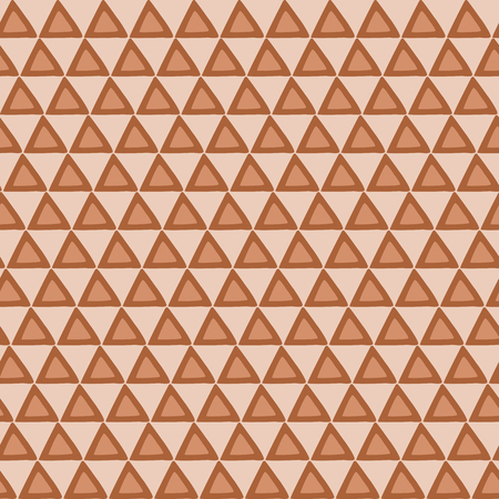 Vector coffeel brown triangle seamless hand drawn pattern.のイラスト素材