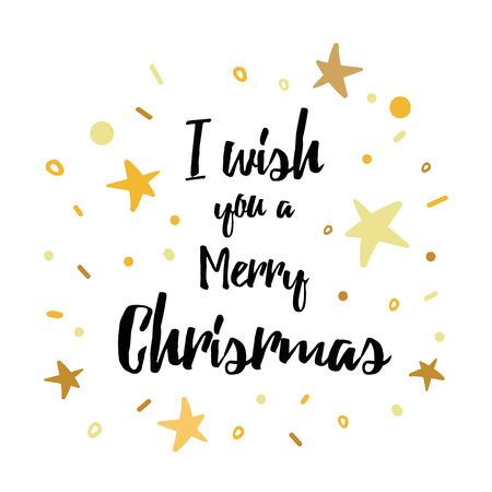 Christmas hand drawn banner with vector inspirational wish quote decorated cute hand drawn elementsのイラスト素材