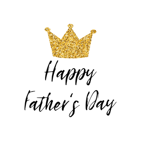 Fathers day banner design with lettering, golden crown Gentleman style template card poster logoのイラスト素材