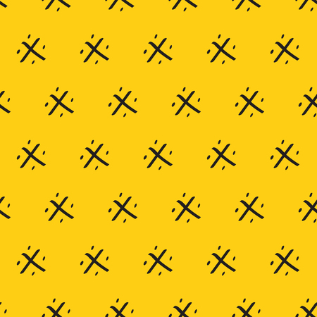 Tropical summer seamless background. Yellow pattern abstract black hand drawn ornament Pineapple ornate Vector illustration Textile fabric template for party scrapbook, wallpaper, cover, wrapのイラスト素材