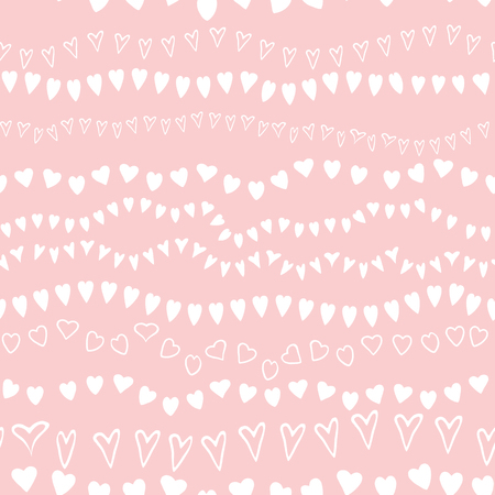 Pink seamless pattern heart geometric pink ornamental background baby shower sweet girl backgroundのイラスト素材