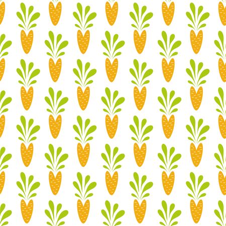 Carrot seamless pattern Food creative background vegetables texture Flat carrot design on white. Vegan design Vectorのイラスト素材