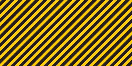 Black yellow stripes wall. Hazard industrial striped road warning. Yellow black diagonal stripes. Caution background.のイラスト素材