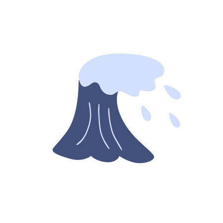 sea wave vector element. Blue hand drawn doodle sea or ocean wave illustration isolated on whiteのイラスト素材
