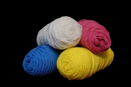 Different colors of yarnの写真素材