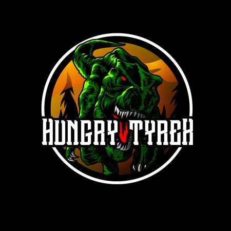 the tyrex mascot gaming logo esport conceptのイラスト素材