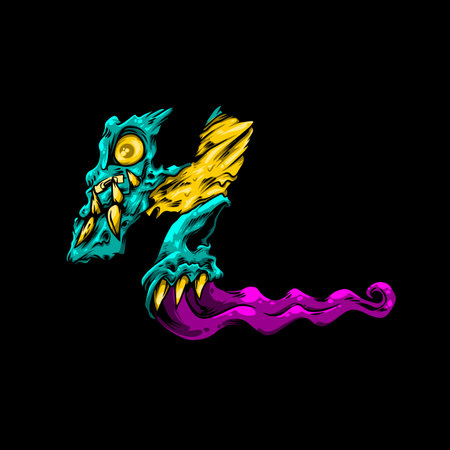 bat monster illustration with dark art styleのイラスト素材