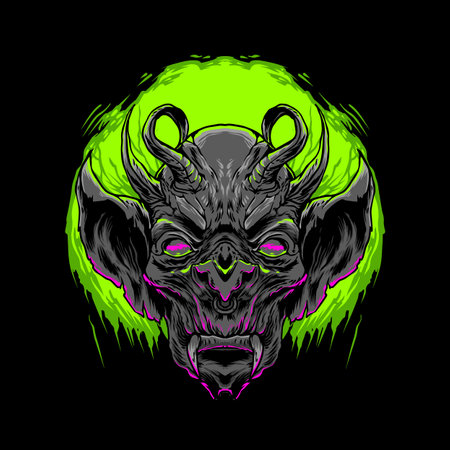 the dark devil illustration dark art for tshirt designのイラスト素材