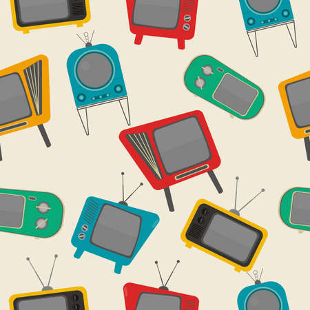 Retro tv seamless patternのイラスト素材