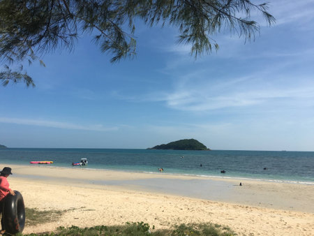 Beautiful background, blue sky,blue sea,holidayの素材