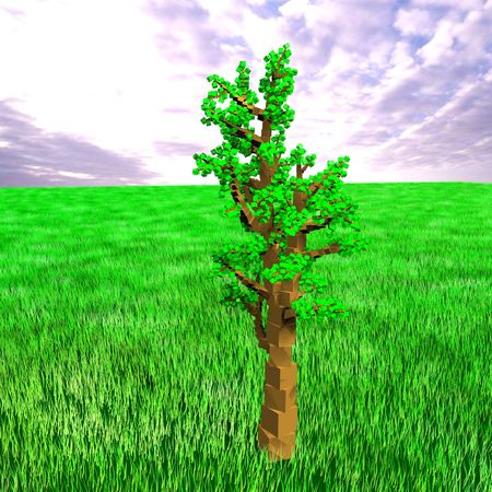 Cube treeの写真素材