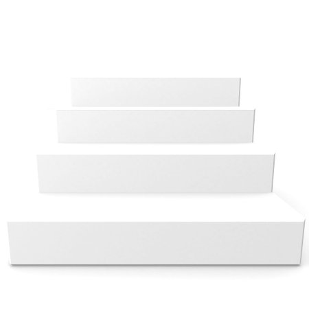 White staircase with shadow on white backgroundの写真素材