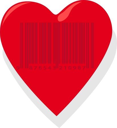 Heart with barcodeのイラスト素材