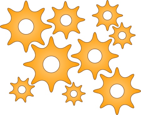 yellow roundish gearsのイラスト素材