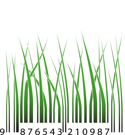 Barcode with green grassのイラスト素材