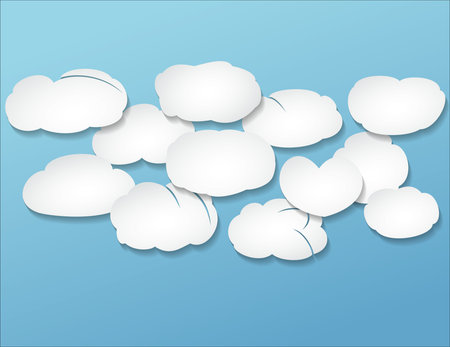congestion white volume clouds over blueのイラスト素材