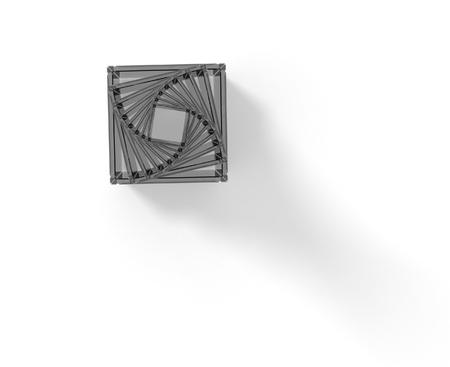 Gray pyramid on whiteの写真素材