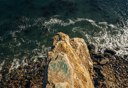 View Over Cliff into Pacific Ocean Near Los Angeles