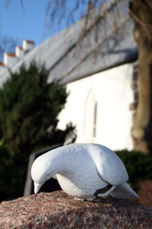 church in denmark in scandinavia. typical christian evangalic Lutheranian place of worshipの写真素材