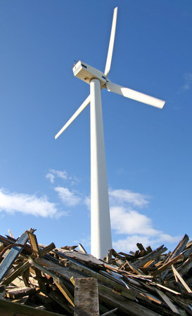 wind turbine producing renewable green energy and electricity no polution and co2. 