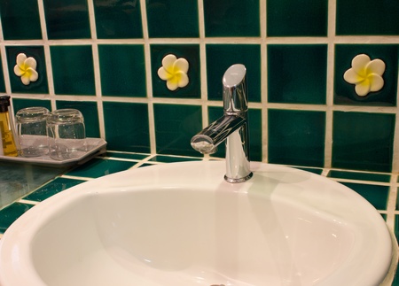 Home Basin Faucet Tile bathroomの写真素材